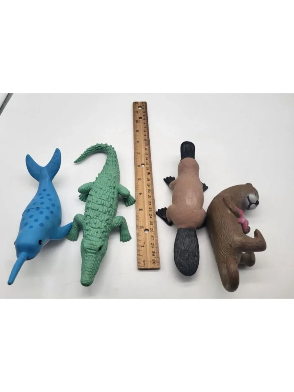 Ankyo Target Lot of 4 Animal Figurines Toys Narwhal Platypus Otter Crocodile